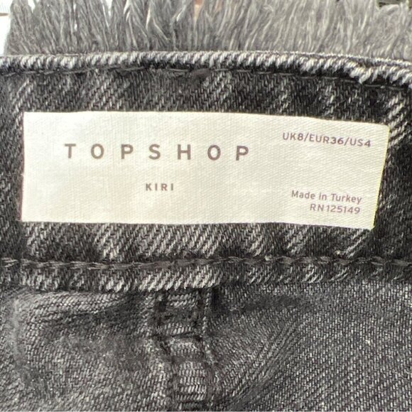 TOP SHOP Kiri Denim Short Shorts Washed Black US Sz 4 NWT - Picture 5 of 5